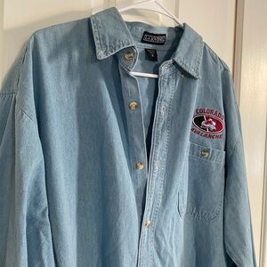 Colorado Avalanche Denim Button Up sz XL